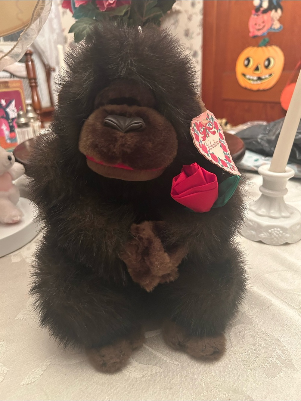 Vintage deadstock fluffy gorilla plush nwt Valentine’s Day gift